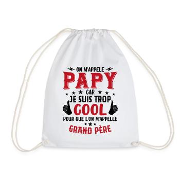 Papy car je suis trop cool / humour grand-père - Sac de sport léger - blanc - Devant