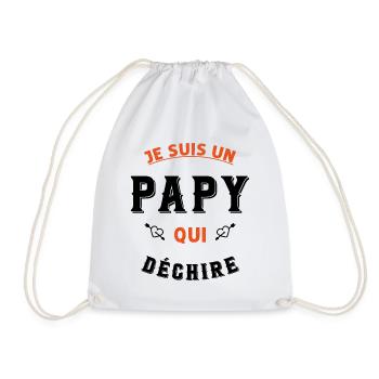 Je suis un papy qui déchire - Sac de sport léger - blanc - Devant