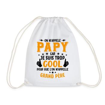 Papy car je suis trop cool / humour grand-père - Sac de sport léger - blanc - Devant