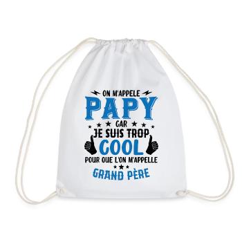 Papy car je suis trop cool / humour grand-père - Sac de sport léger - blanc - Devant