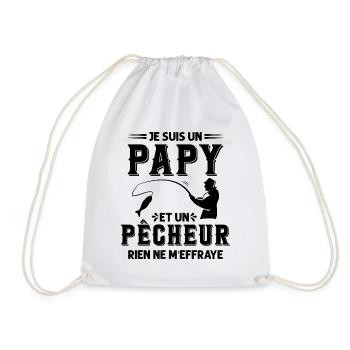 Papy Pêcheur Humour Fête des Grands Pères Noël - Sac de sport léger - blanc - Devant