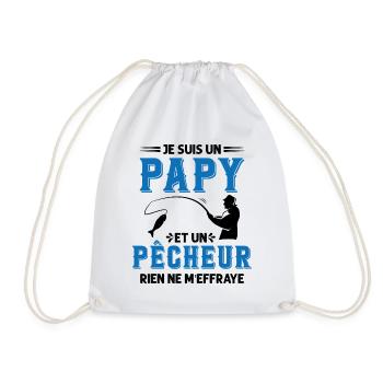 Papy Pêcheur Humour Fête des Grands Pères Noël - Sac de sport léger - blanc - Devant