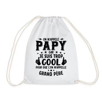 Papy car je suis trop cool / humour grand-père - Sac de sport léger - blanc - Devant