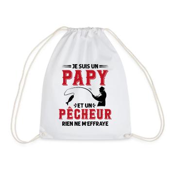 Papy Pêcheur Humour Fête des Grands Pères Noël - Sac de sport léger - blanc - Devant