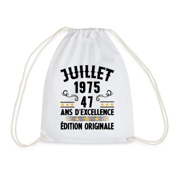 47 Ans Anniversaire Vintage Né(e) en Juillet 1975 - Sac de sport léger - blanc - Devant