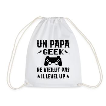 Un Papa Geek Ne Vieillit Pas Il Level Up - Sac de sport léger - blanc - Devant