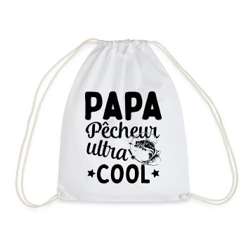 Cadeau Papa pêcheur cadeau fête des pères - Sac de sport léger - blanc - Devant