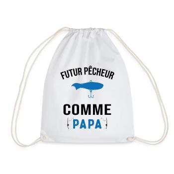 Futur pêcheur comme papa humour cadeau pêcheur - Sac de sport léger - blanc - Devant