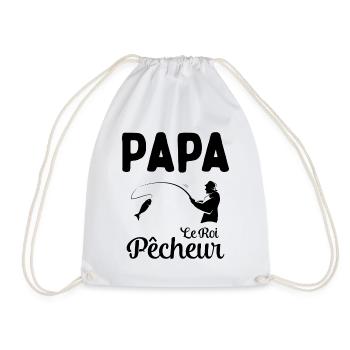 Cadeau Papa Pêcheur Roi de Pêche - Sac de sport léger - blanc - Devant