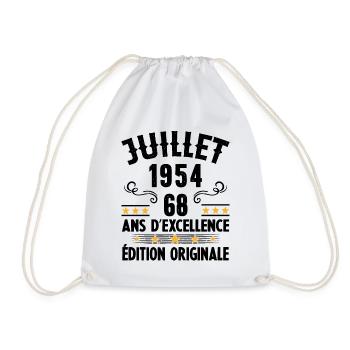 68 Ans Anniversaire Vintage Né(e) en Juillet 1954 - Sac de sport léger - blanc - Devant
