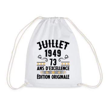 73 Ans Anniversaire Vintage Né(e) en Juillet 1949 - Sac de sport léger - blanc - Devant