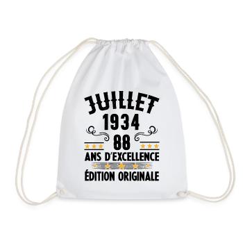 88 Ans Anniversaire Vintage Né(e) en Juillet 1934 - Sac de sport léger - blanc - Devant