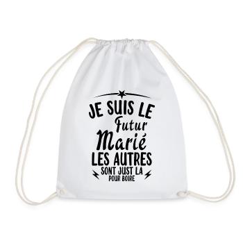 Cadeau de célibataire pour un futur marié - Sac de sport léger - blanc - Devant