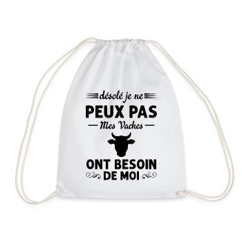 Mes Vaches Cadeau drôle pour l'agriculteur - Sac de sport léger - blanc - Devant