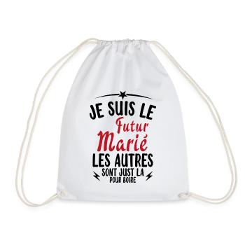 Cadeau de célibataire pour un futur marié - Sac de sport léger - blanc - Devant