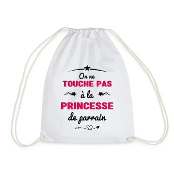 On ne touche pas à la princesse de parrain - Sac de sport léger - blanc - Devant