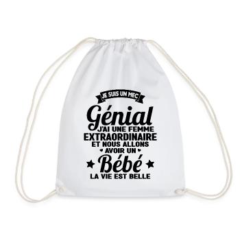 Je suis un mec génial j'ai une femme extraordinair - Sac de sport léger - blanc - Devant