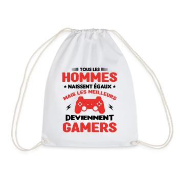 Tous Les Hommes Naissent Égaux - Meilleurs Gamers - Sac de sport léger - blanc - Devant