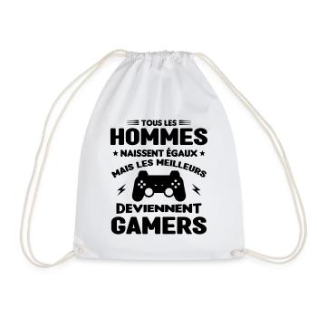 Tous Les Hommes Naissent Égaux - Meilleurs Gamers - Sac de sport léger - blanc - Devant