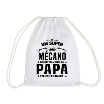 Mécano papa cadeau drôle fête des pères garagiste - Sac de sport léger - blanc - Devant