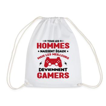 Tous Les Hommes Naissent Égaux - Meilleurs Gamers - Sac de sport léger - blanc - Devant