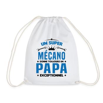 Mécano papa cadeau drôle fête des pères garagiste - Sac de sport léger - blanc - Devant
