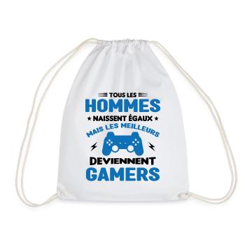 Tous Les Hommes Naissent Égaux - Meilleurs Gamers - Sac de sport léger - blanc - Devant