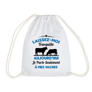 Je parle Seulement à Mes Vaches - Sac de sport léger - blanc - Devant