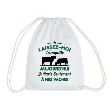 Je parle Seulement à Mes Vaches - Sac de sport léger - blanc - Devant