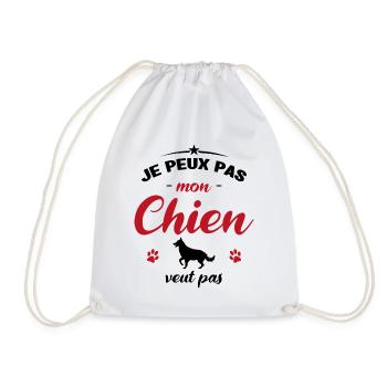 je peux pas mon chien veut pas - Sac de sport léger - blanc - Devant