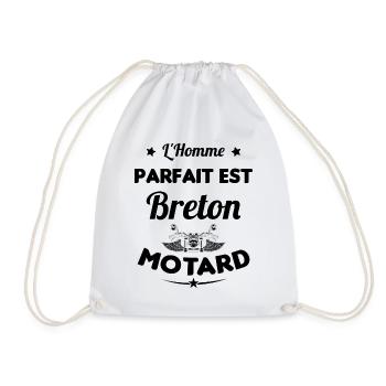 L'Homme Parfait Est Breton Motard - Sac de sport léger - blanc - Devant