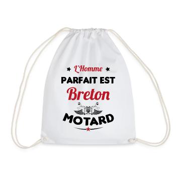 L'Homme Parfait Est Breton Motard - Sac de sport léger - blanc - Devant