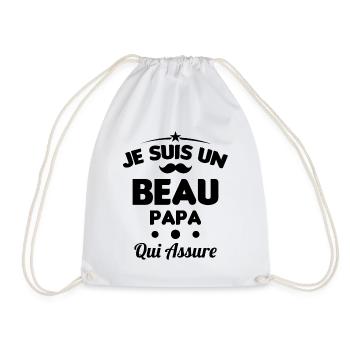 je suis un Beau-Papa qui assure humour - Sac de sport léger - blanc - Devant