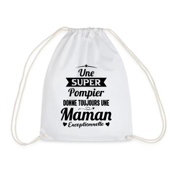 Super pompier maman sapeur pompier future mère - Sac de sport léger - blanc - Devant