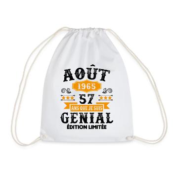 57 Ans Anniversaire Vintage Né(e) en Août 1965 - Sac de sport léger - blanc - Devant