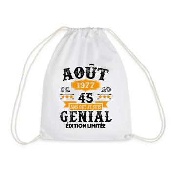 45 Ans Anniversaire Vintage Né(e) en Août 1977 - Sac de sport léger - blanc - Devant