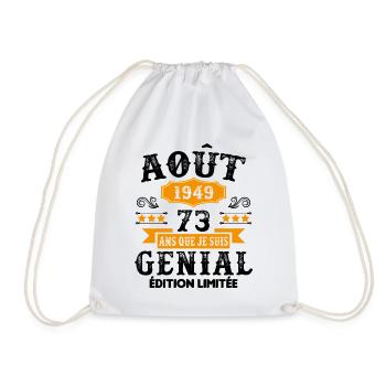73 Ans Anniversaire Vintage Né(e) en Août 1949 - Sac de sport léger - blanc - Devant