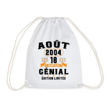 18 Ans Anniversaire Vintage Né(e) en Août 2004 - Sac de sport léger - blanc - Devant