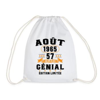 57 Ans Anniversaire Vintage Né(e) en Août 1965 - Sac de sport léger - blanc - Devant