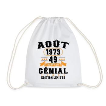 49 Ans Anniversaire Vintage Né(e) en Août 1973 - Sac de sport léger - blanc - Devant