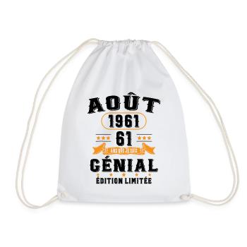 61 Ans Anniversaire Vintage Né(e) en Août 1961 - Sac de sport léger - blanc - Devant