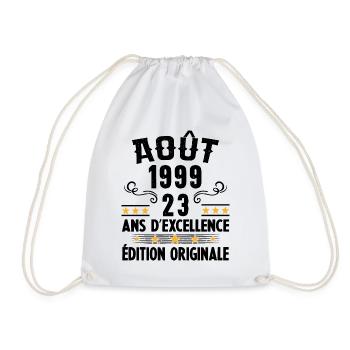 23 Ans Anniversaire Vintage Né(e) en Août 1999 - Sac de sport léger - blanc - Devant