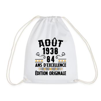 84 Ans Anniversaire Vintage Né(e) en Août 1938 - Sac de sport léger - blanc - Devant
