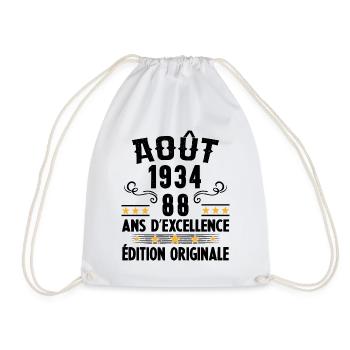 88 Ans Anniversaire Vintage Né(e) en Août 1934 - Sac de sport léger - blanc - Devant