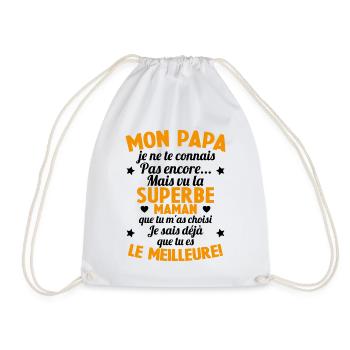 Annonce grossesse Cadeau Futur Papa Future Maman - Sac de sport léger - blanc - Devant