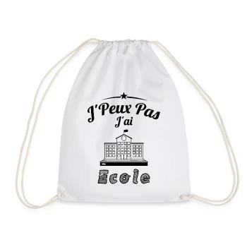JE PEUX PAS J'AI ÉCOLE - Sac de sport léger - blanc - Devant