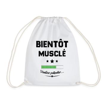 Homme bientôt musclé veuillez patienter - Sac de sport léger - blanc - Devant
