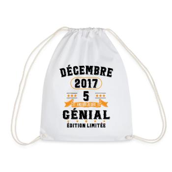 5 Ans Anniversaire Vintage Né(e) en Décembre 2017 - Sac de sport léger - blanc - Devant