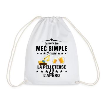 Un Mec Simple J'aime La Pelleteuse Et L'apéro - Sac de sport léger - blanc - Devant
