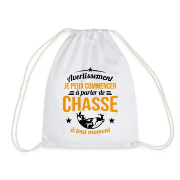 Parler De Chasse à Tout Moment Cadeau Chasseur - Sac de sport léger - blanc - Devant